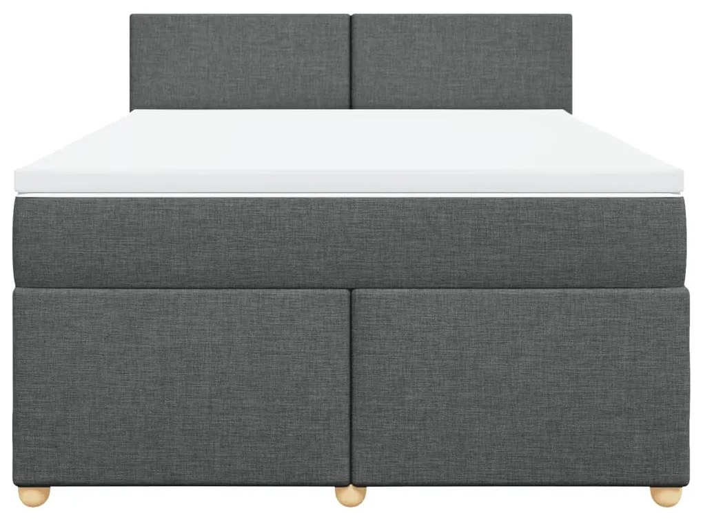 Cama com molas/colchão 140x190 cm tecido cinzento-escuro