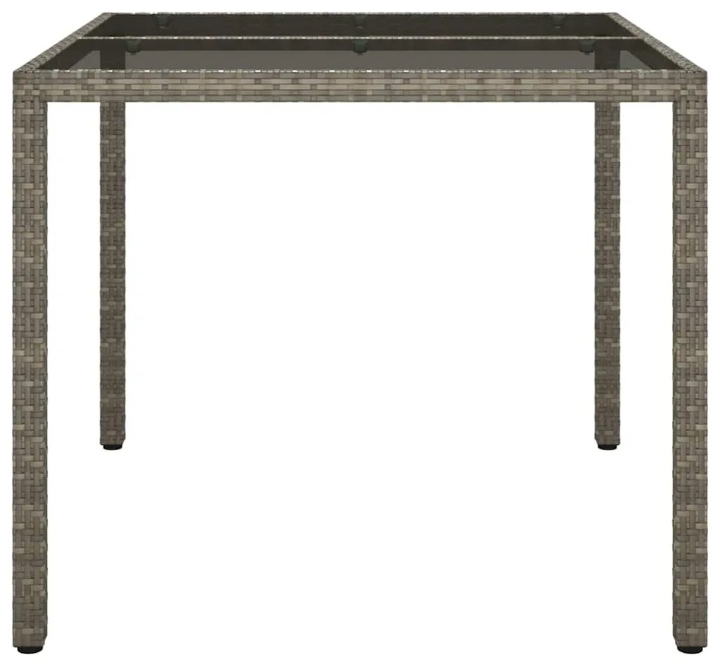 Mesa de Jantar Cinza 90x90x75 cm Vime Sintético