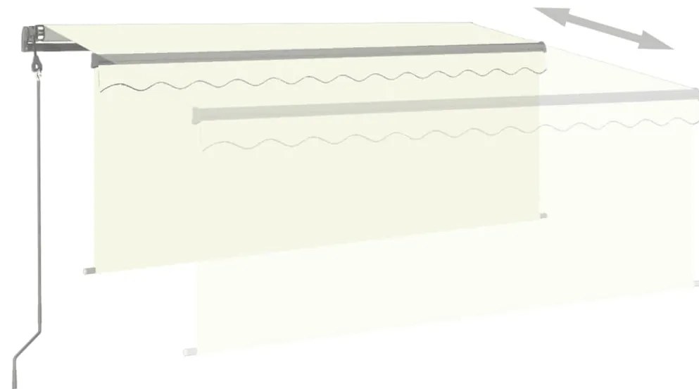 Toldo retrátil automático com estore 3,5x2,5 m cor creme