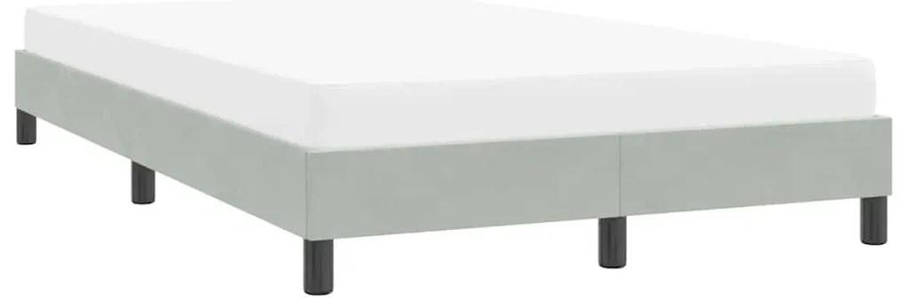 Estrutura de cama sem colchão 120x210 cm veludo cinzento-claro