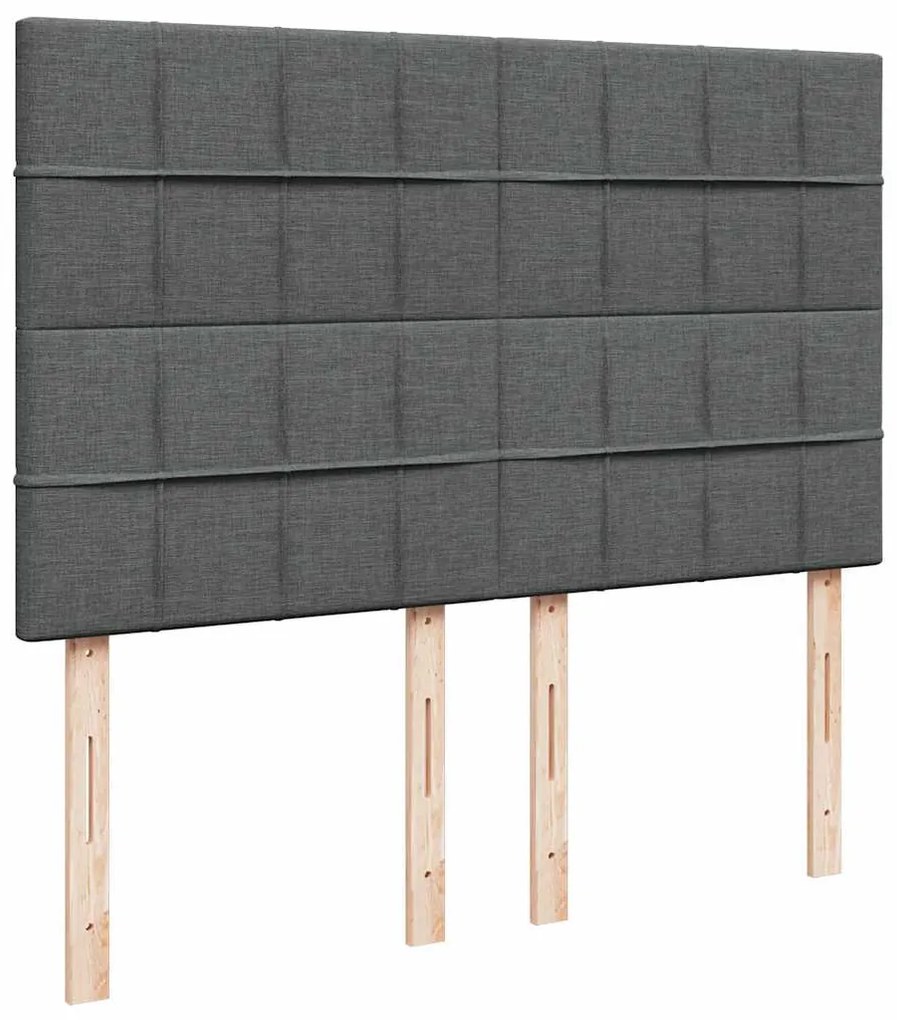 Estrutura cama otomana colchão 140x200cm tecido cinzento escuro