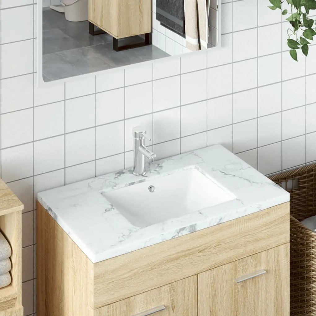 153725 vidaXL Lavatório casa de banho retangular 47,5x35x19,5 cerâmica branco