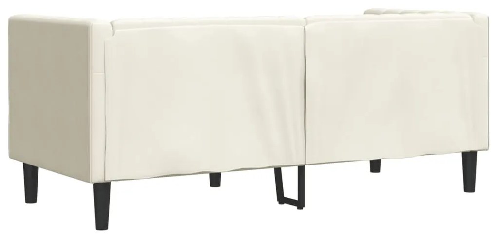 Sofá chesterfield com rolos 2 lugares veludo creme
