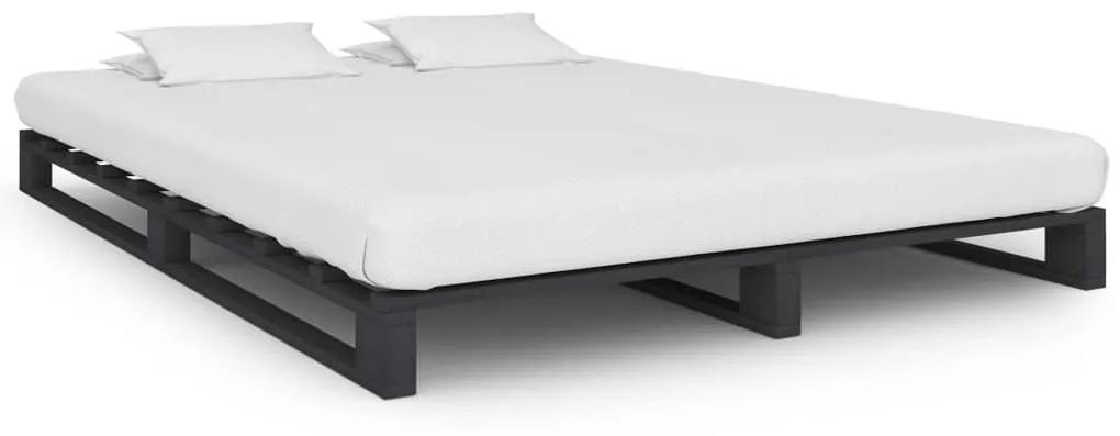 285251 vidaXL Estrutura de cama em paletes pinho maciço 140x200 cm cinzento