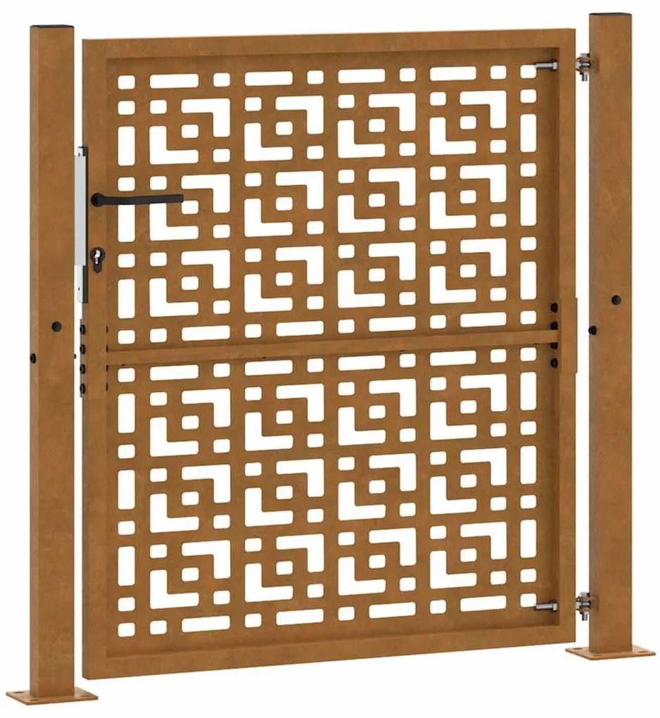 Portão de jardim 105x105 cm design cruzado de aço resistente