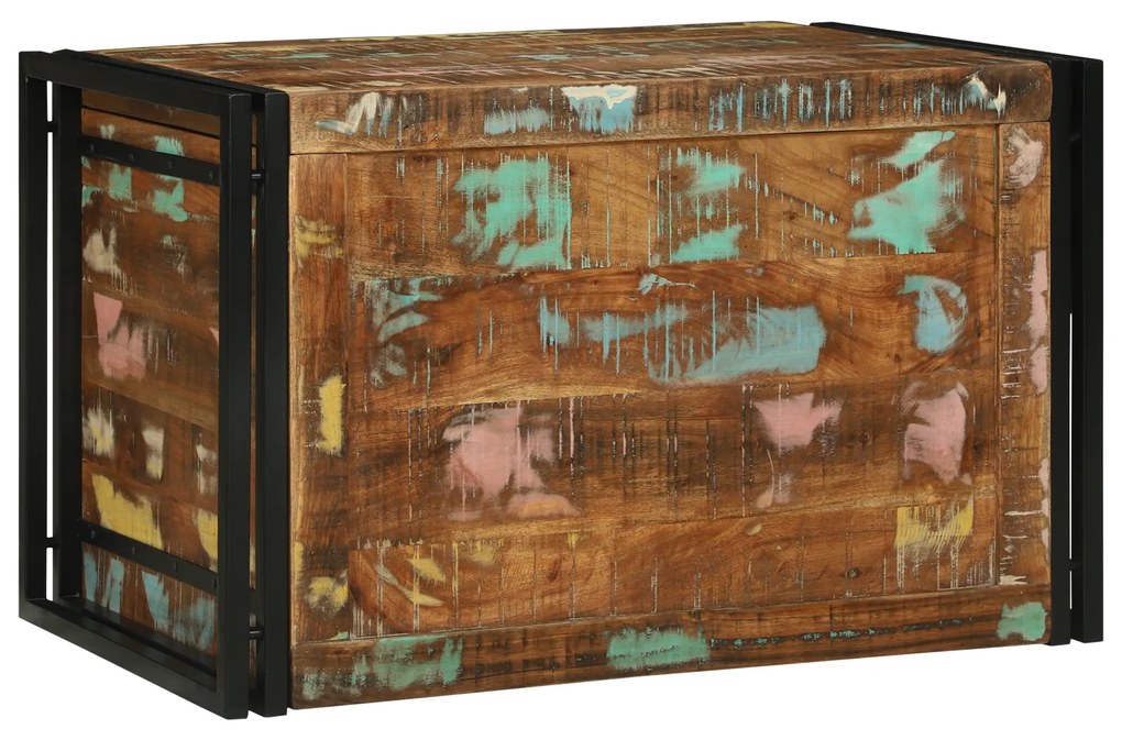 Caixa de Armazenamento Multicolorido 80x50x50 cm Madeira Sólida Recupe