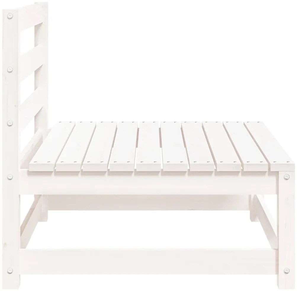 Sofás de centro jardim 2 pcs madeira de pinho maciço branco