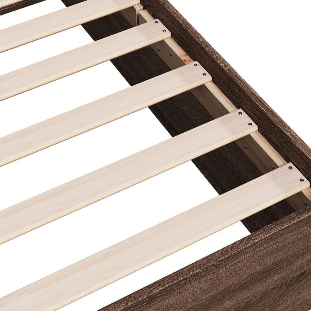 Estrutura de cama 120x190cm derivados madeira carvalho castanho