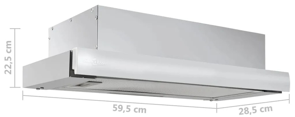 Exaustor Embutido Fino com Luz LED em Inox e Aluminio - 480 m³/h - Des