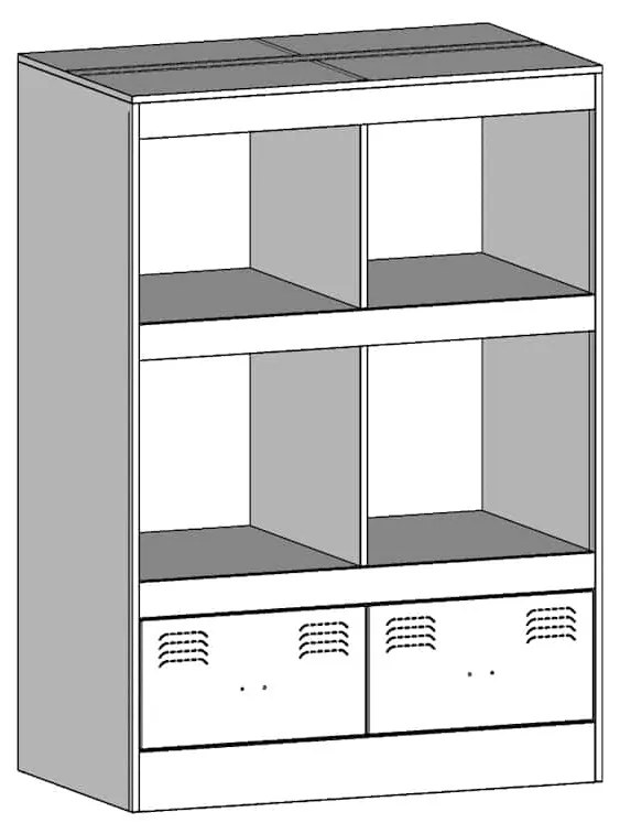 Aparador alto 67x39x95 cm aço rosa