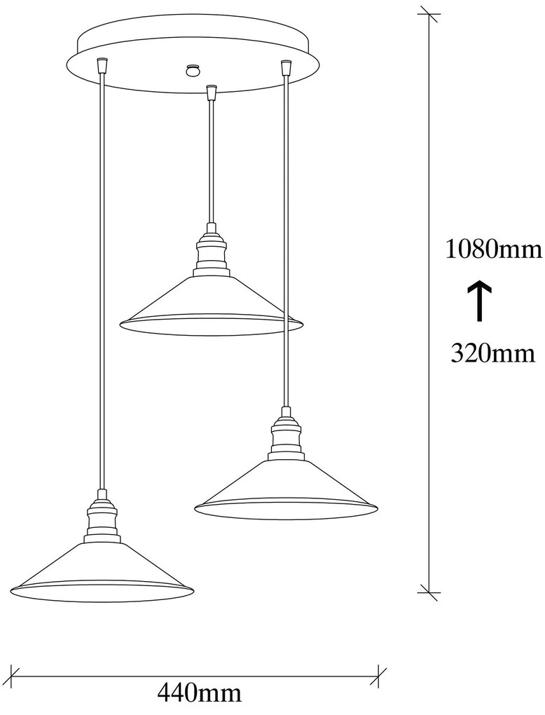 **** Chandelier Berceste – Preto – 44 cm x 108 cm
**