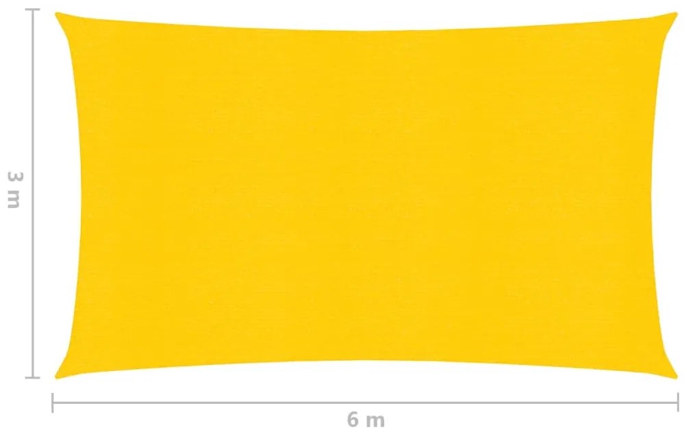 Para-sol estilo vela 160 g/m² 3x6 m PEAD amarelo