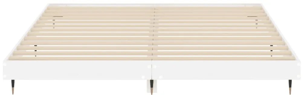 Estrutura de cama 140x200 cm derivados madeira branco brilhante