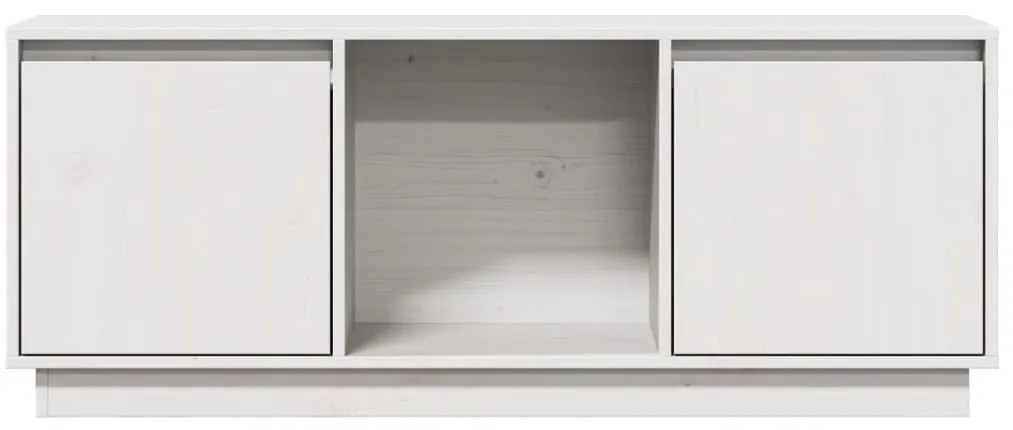 Móvel de TV 110,5x35x44 cm madeira de pinho maciça branco