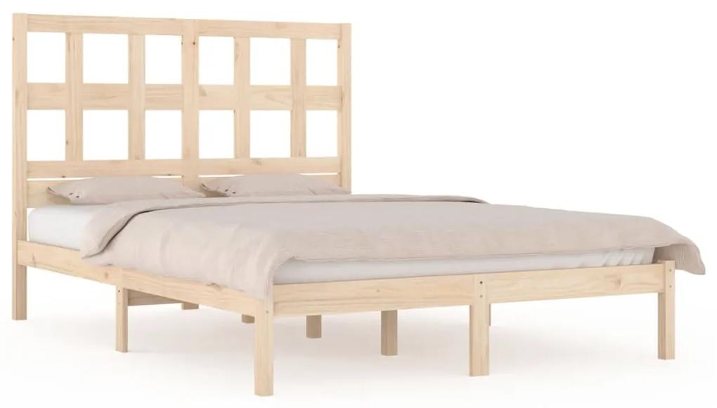 Estrutura de cama dupla 4FT6 135x190 cm madeira de pinho maciça