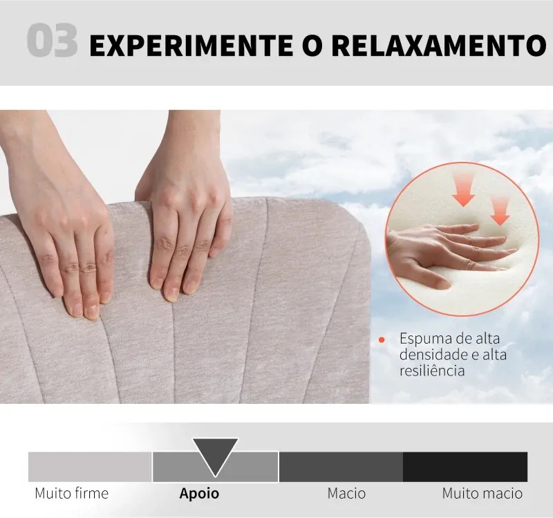 Cadeira de Escritório com Assento Largo sem Apoios de Braço Rodas Altura Ajustável Giratória Função Basculante 62x67x83-93 cm Bege