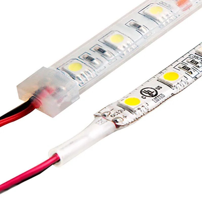 Fita de LED de cor única EPISTAR SMD5050, DC24V DC, 5m (60 Led/m) - Sensor de temperatura, 72W, IP67 Branco Frio