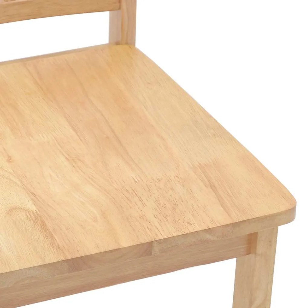 Cadeiras de jantar 2 pcs madeira seringueira maciça natural