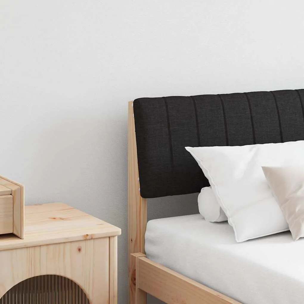 vidaXL Cabeceira estofada Preto 180 cm Madeira de Pinheiro Sólida