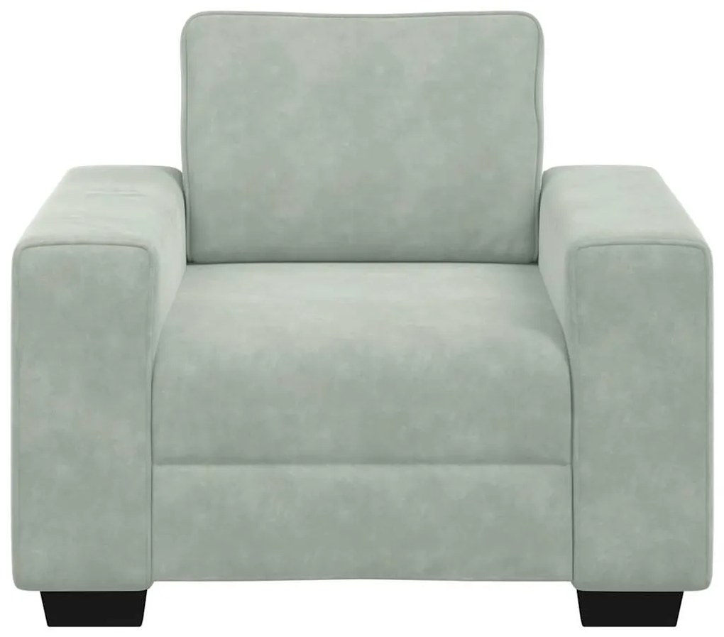Poltrona 60 cm veludo cinzento-claro
