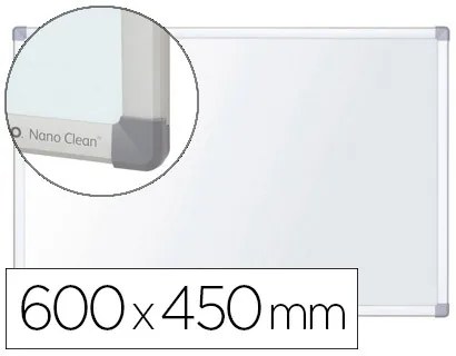 Quadro Branco Nobo Nano Clean Magnético Lacada Aco Moldura Aluminio 600x450 mm