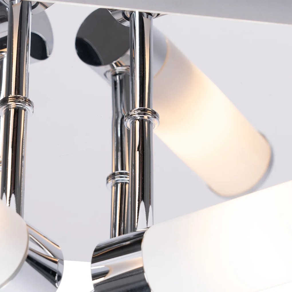 Candeeiro de teto moderno para casa de banho cromado 4 luzes IP44 - Bath Moderno