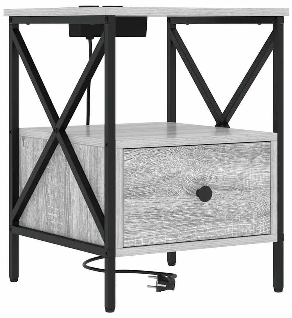 Armário de Cabeceira 2 pcs Sonoma cinzento 41.5 x 40.5 x 55 cm