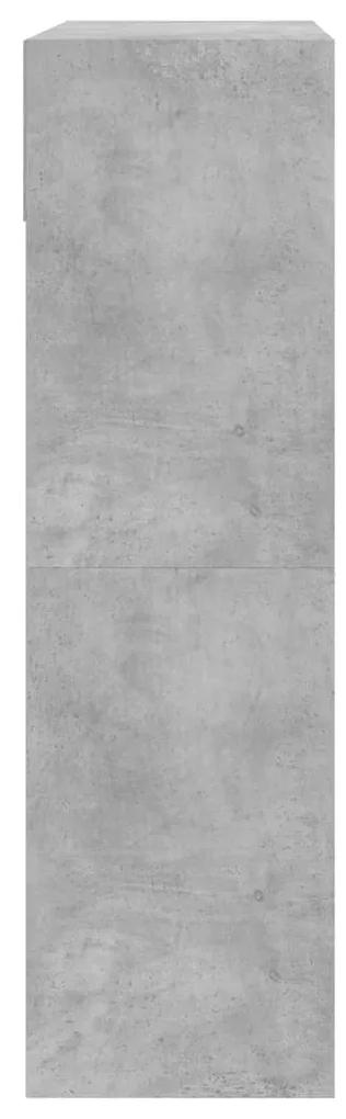 Sapateira c/ 2 gavetas articuladas 80x34x116 cm cinza cimento