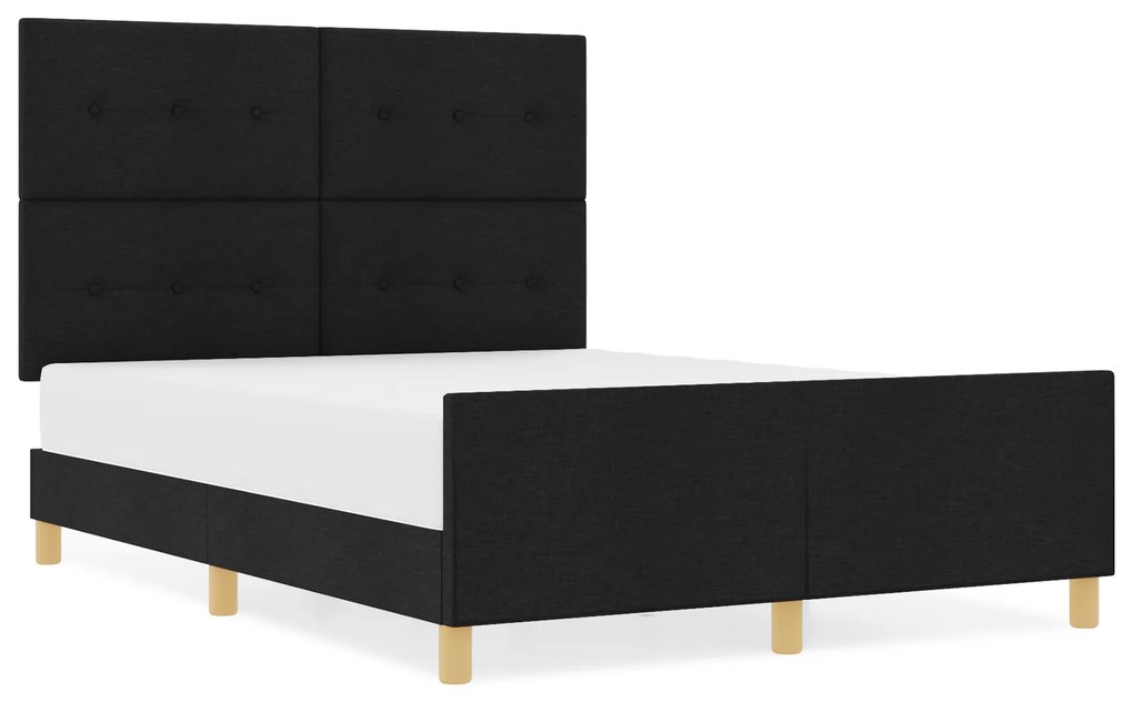 Cama vidaXL Preta 160x200 cm em Tecido