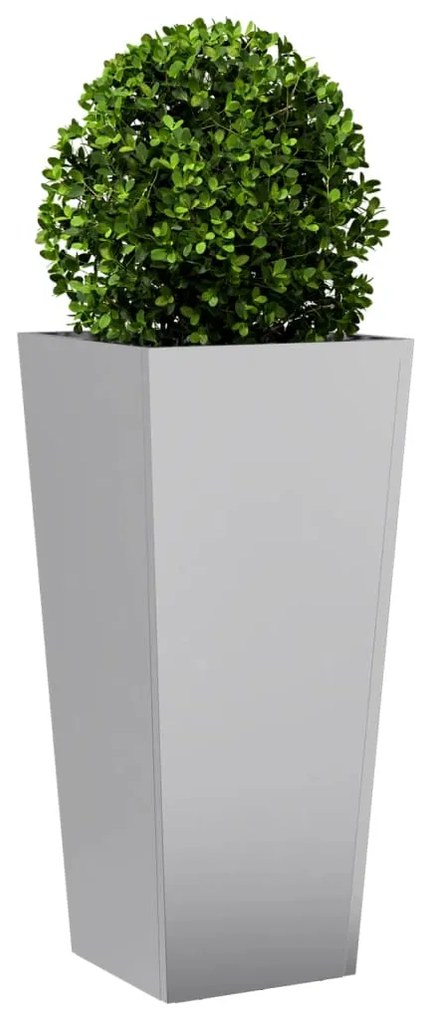 Vaso/floreira de jardim 2 pcs 35x35x75 cm aço galvanizado