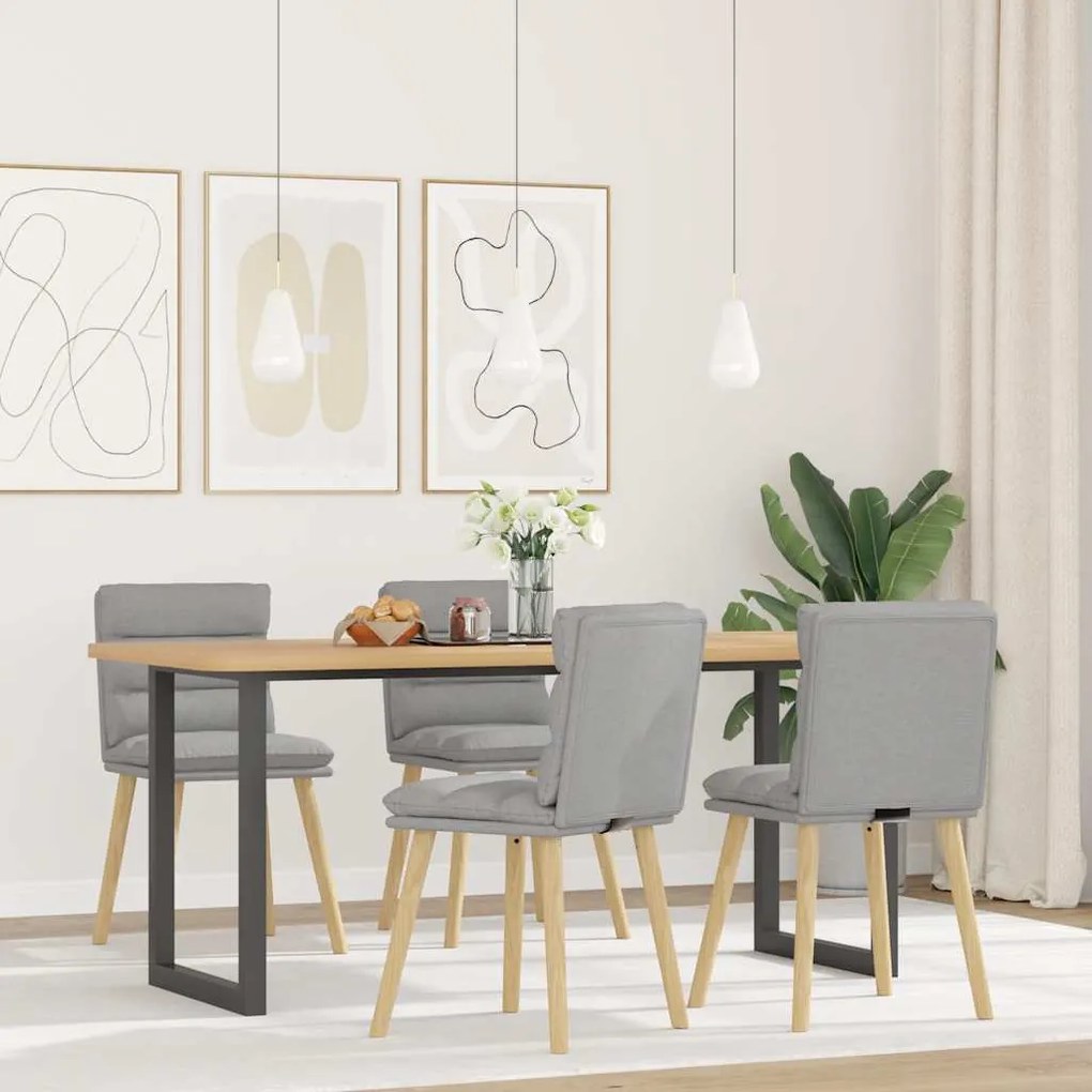vidaXL Cadeiras de jantar 4 pcs tecido cinza nuvem