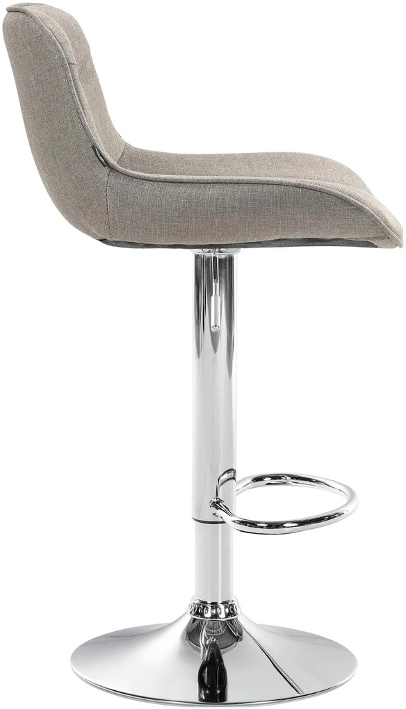 Banco de bar Vonore em tecido com estrutura cromada 85-106 x 49 x 51 cm Castanho acinzentado