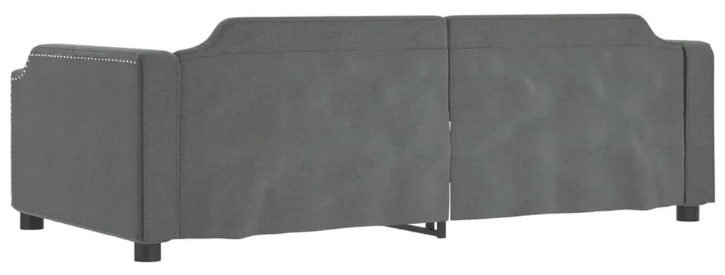 Sofá-cama c/ gavetão e gavetas 90x190 cm tecido cinzento-escuro