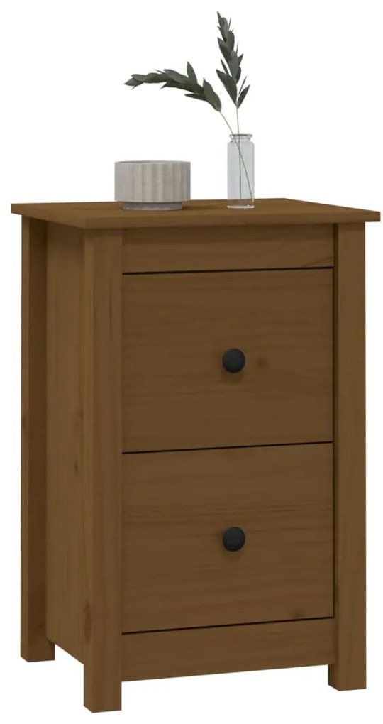 Mesas de cabeceira 2pcs 40x35x61,5 cm pinho maciço castanho mel