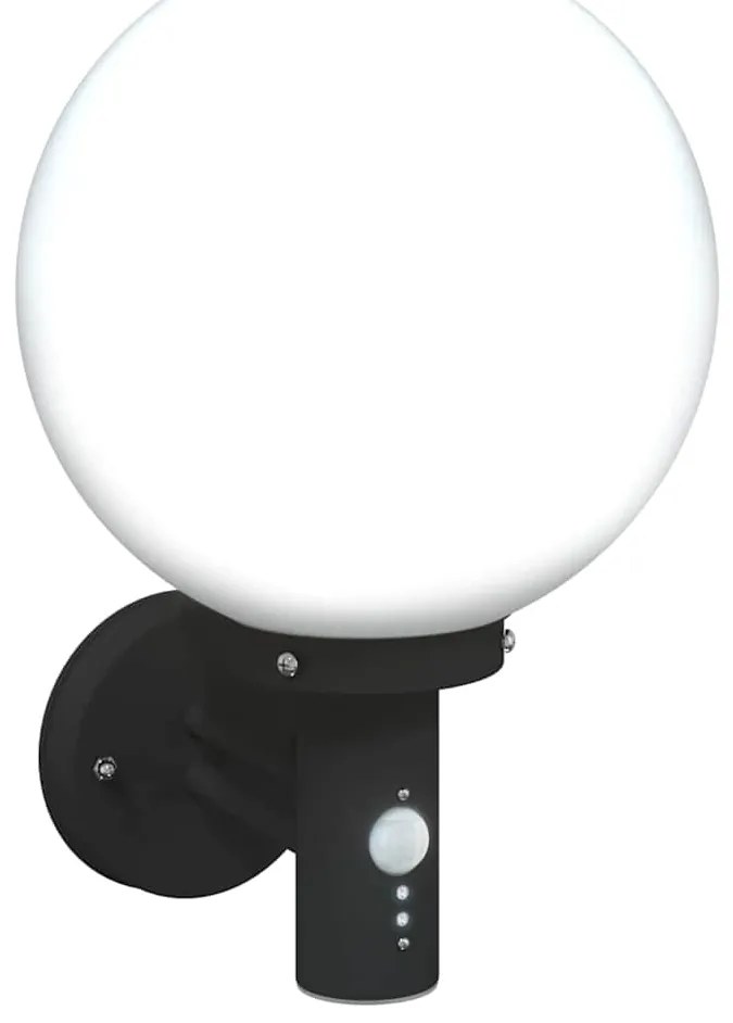 Luz de Parede Externa com Sensor Preta Aço Inoxidável IP44