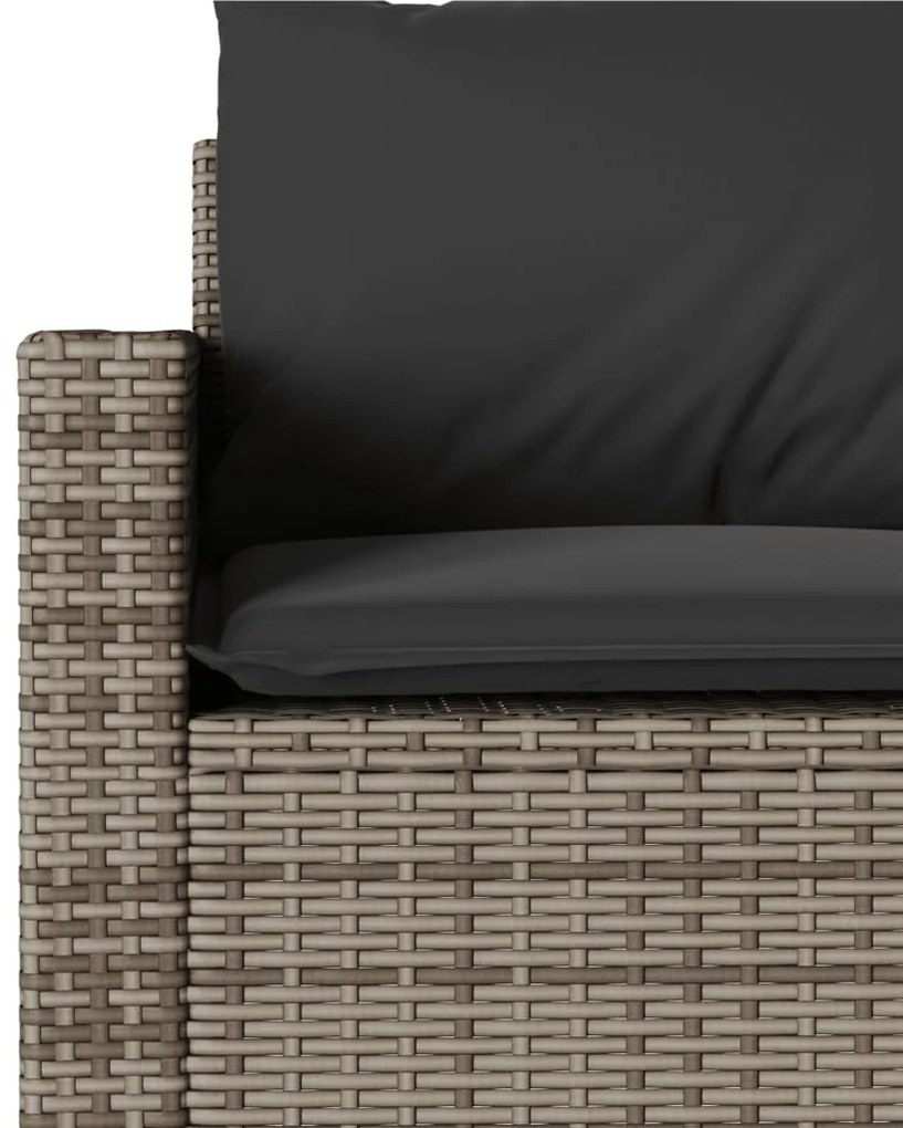 6 pcs conjunto sofás de jardim com almofadões vime cinzento