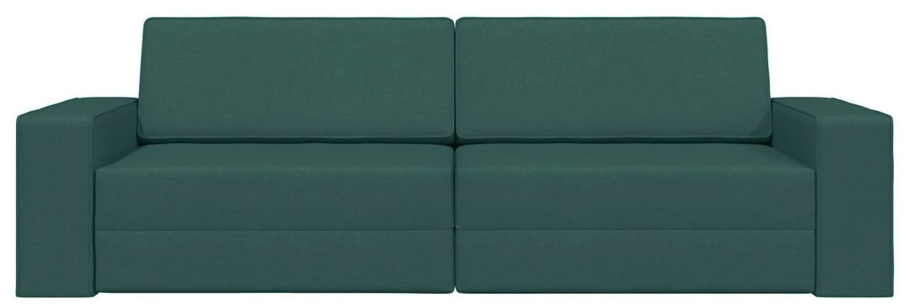 Sofá Cama de Chão 2 em 1 Verde Escuro 245x150x60.5 cm