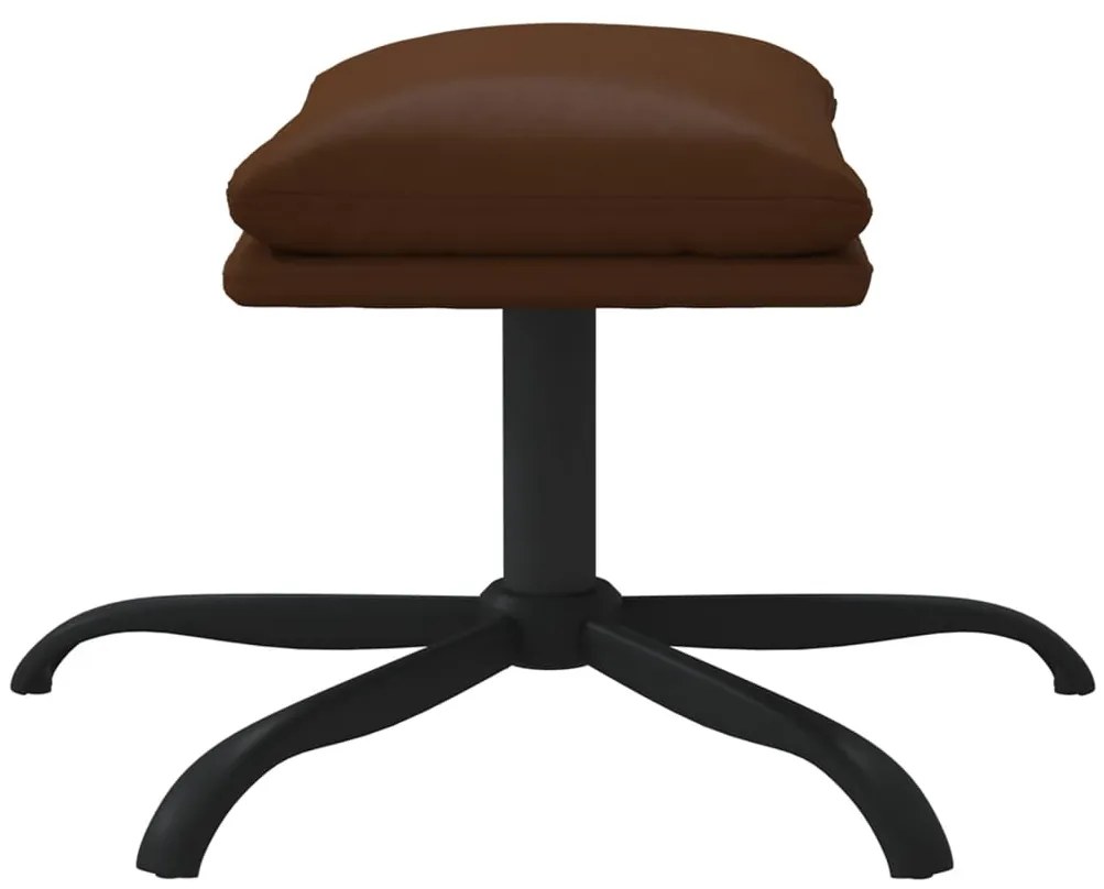 Apoio de pés 45x29,5x36 cm couro artificial castanho brilhante
