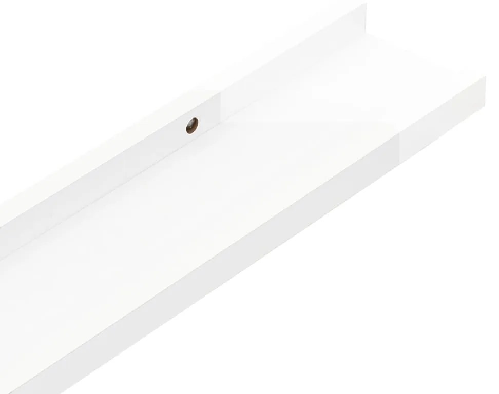 Prateleiras de parede 2 pcs 40x9x3 cm branco brilhante