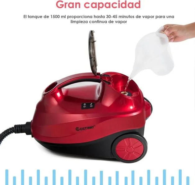 Máquina de limpeza a vapor 2000 W 1,5 L Pressão 4 Bar com bloqueio de segurança para crianças Desligamento automático Máquina de limpeza a vapor domés