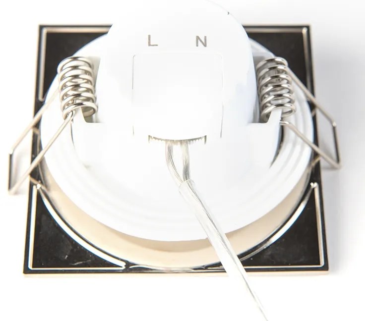 Conjunto de 3 focos embutidos quadrados em aço com LED IP65 - Simply Moderno