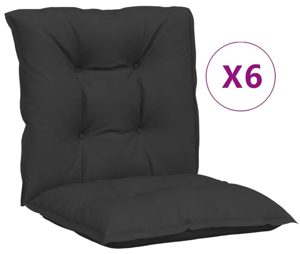 Almofadões para cadeiras de jardim 6 pcs preto 100x50x7 cm