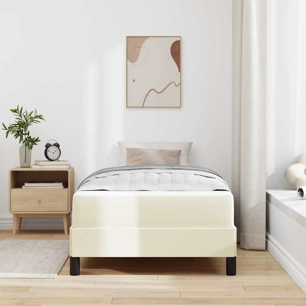 Cama Outros Creme 100 x 200 cm Couro sintético