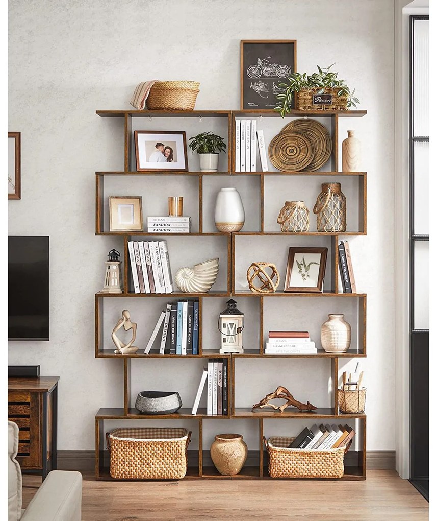 Estante sala com 6 prateleiras 70 x 24 x 190,5 cm Castanho Vintage