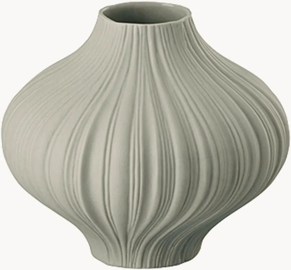 Jarra em porcelana mini Plissee Lava, Alt 7 cm
