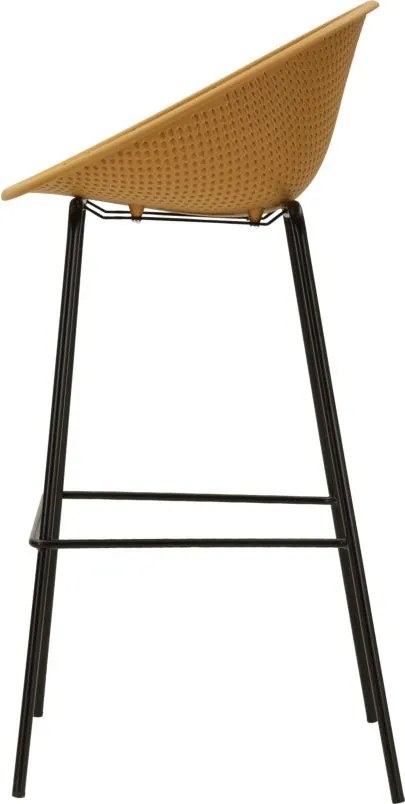 CONJUNTO DE 2 BANCOS DE BAR IBIZA 50X50X98 CM (ALTURA DO ASSENTO 75 CM) AMARELO E PRETO