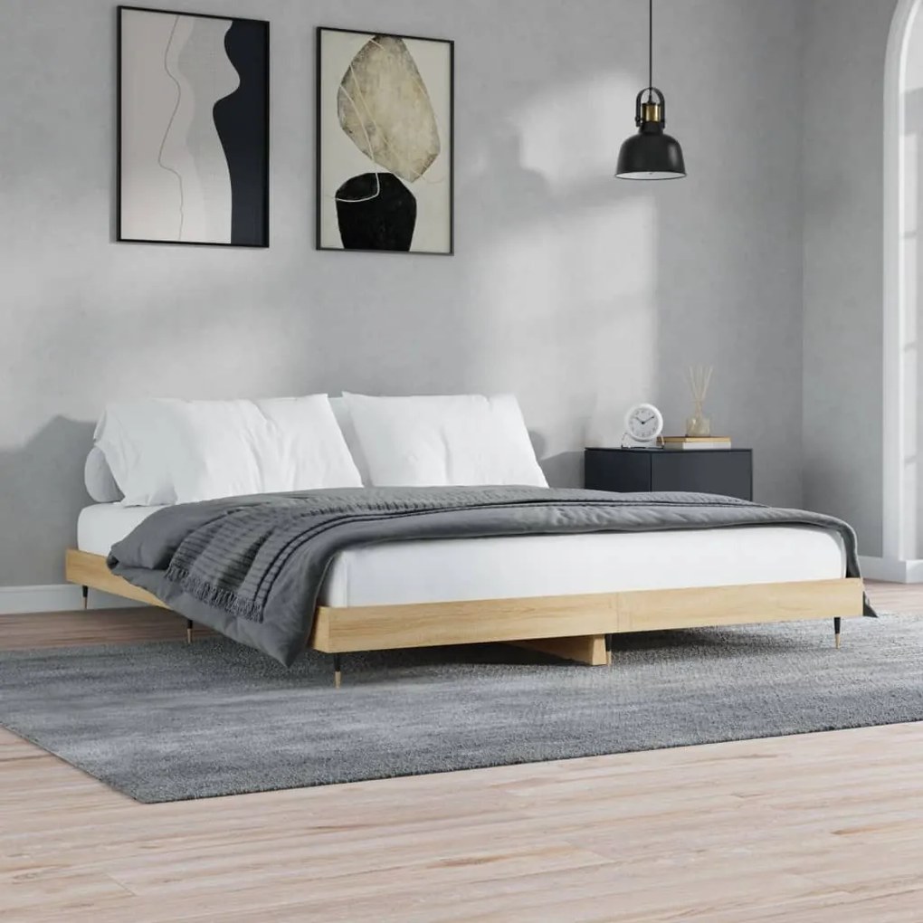 Estrutura cama s/ colchão derivados de madeira carvalho sonoma