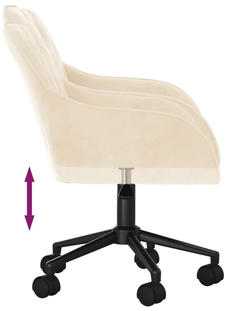 Cadeiras de jantar giratórias 2 pcs veludo cor creme
