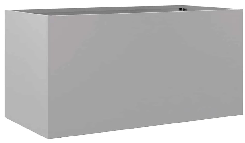 Vaso/floreira 62x30x29 cm aço galvanizado prateado