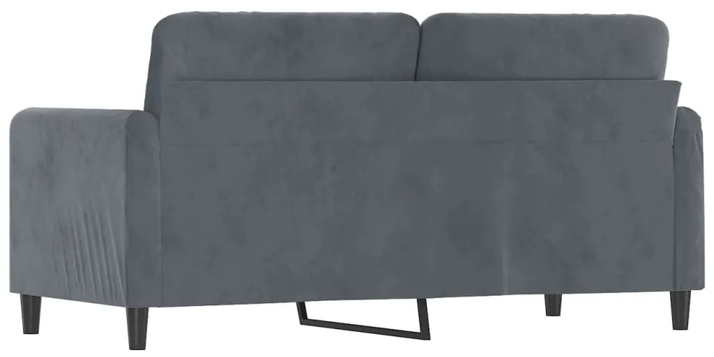Sofá de 2 lugares 140 cm veludo cinza-escuro